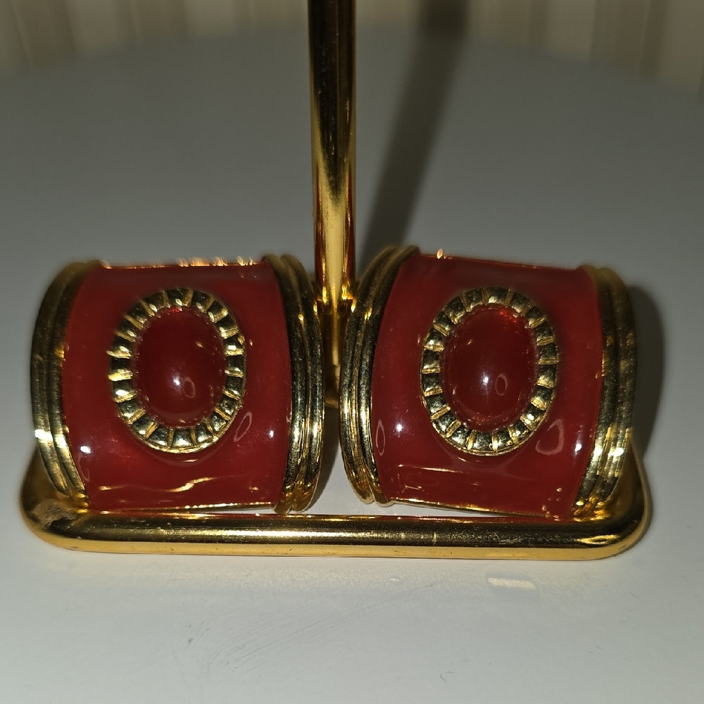 Avon Red and Gold Vintage Earrings